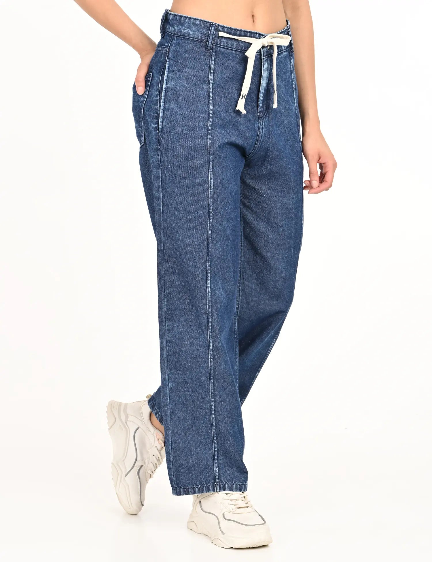 Women’s Dark Blue Denim Jogger Jeans