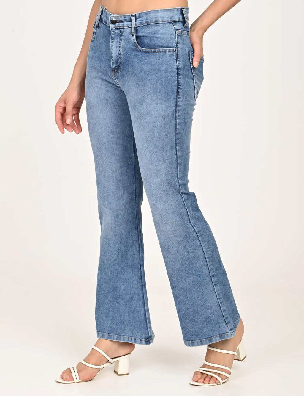 Women’s Light Blue High-Rise Flared Jeans