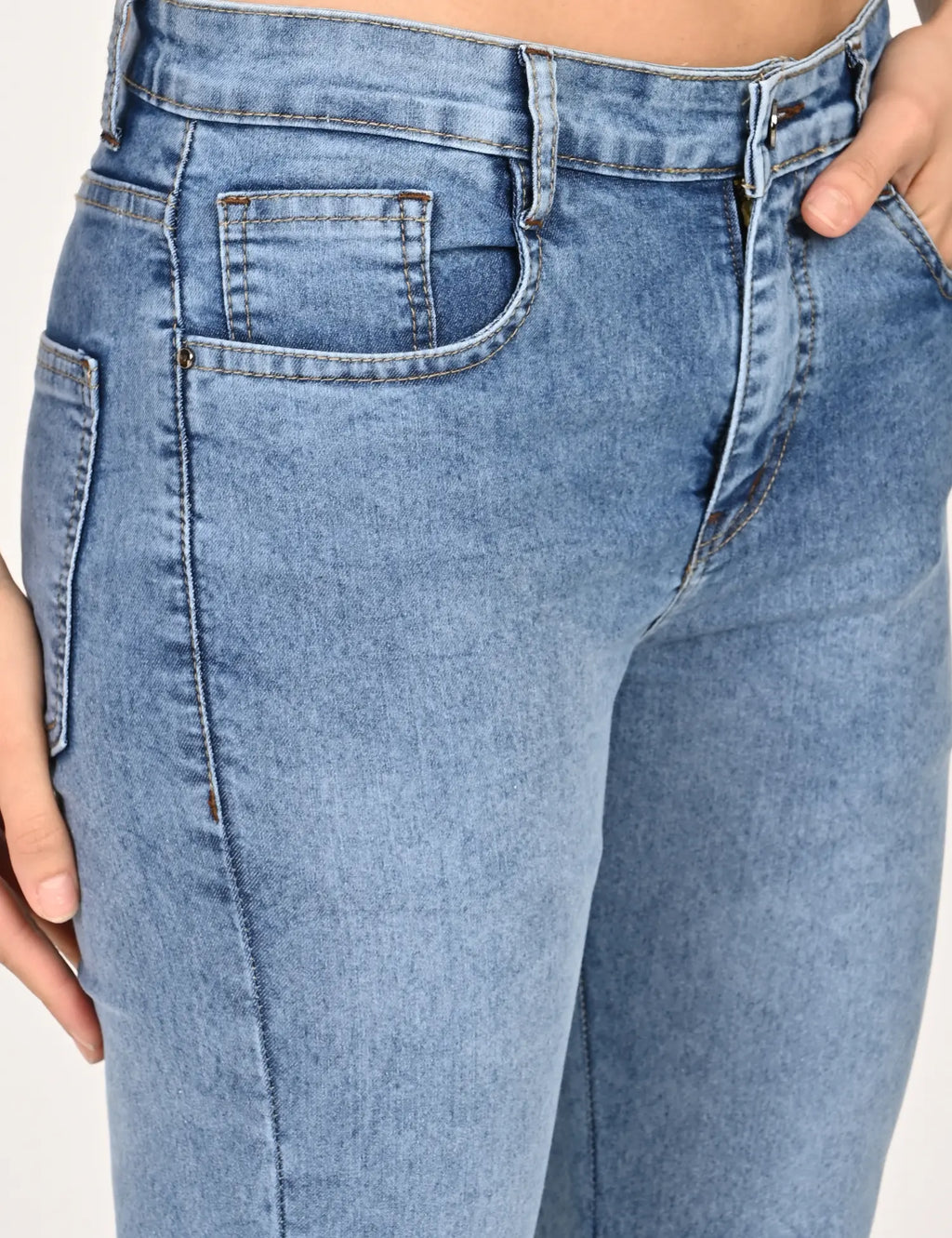 Women’s Light Blue High-Rise Flared Jeans
