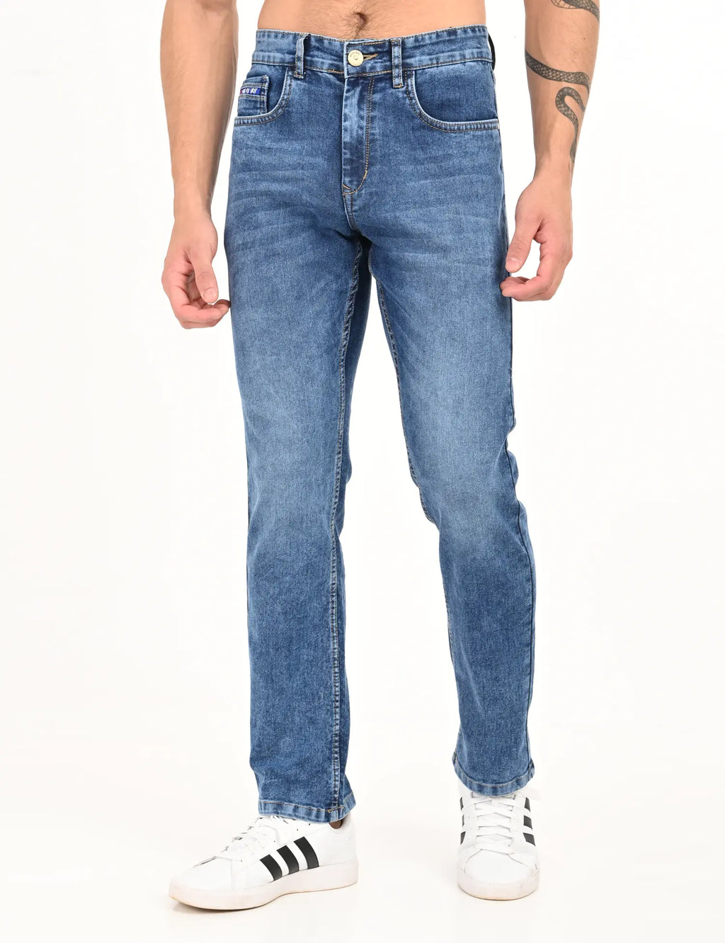 Men’s Mid-Blue Straight Fit Denim