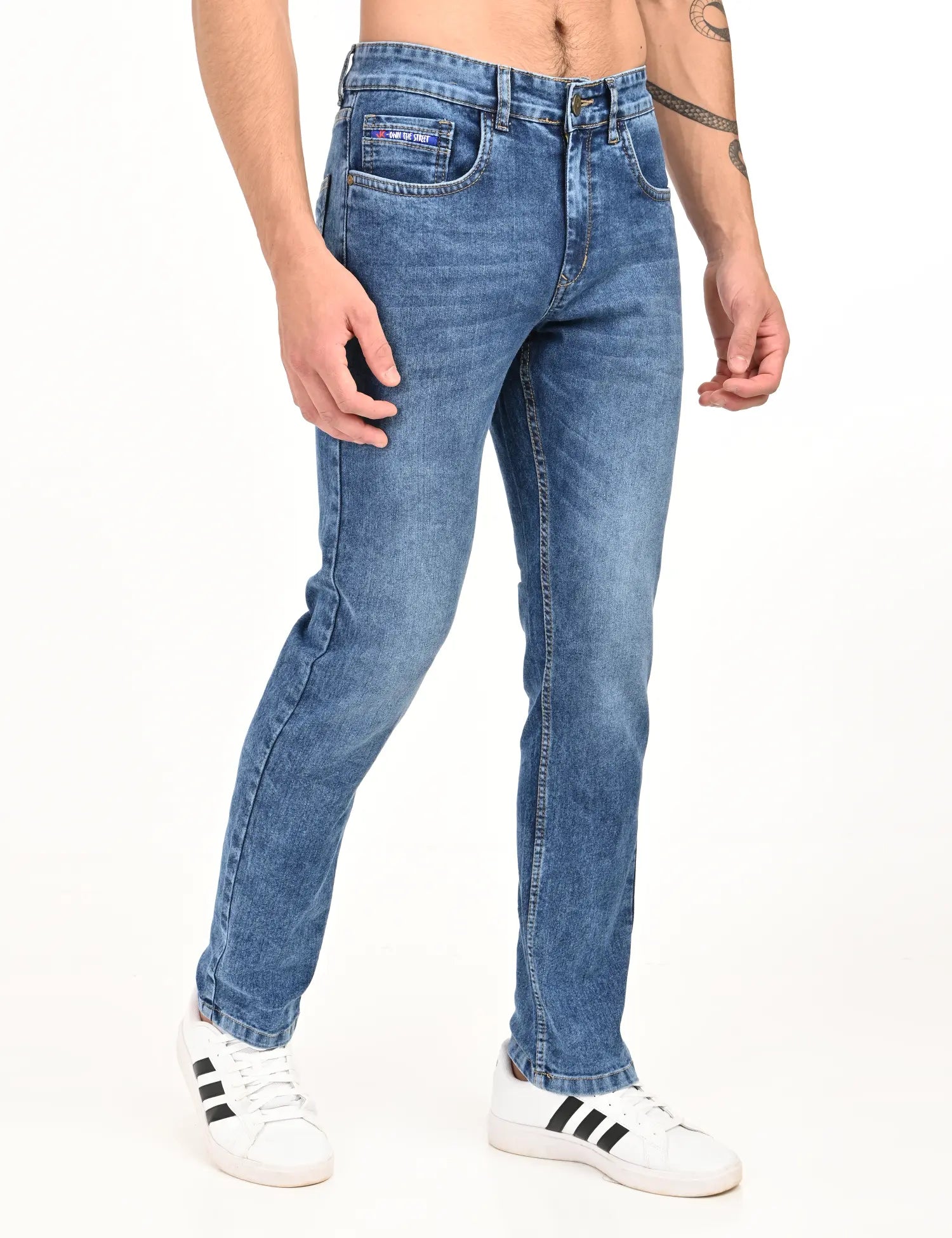 Men’s Mid-Blue Straight Fit Denim