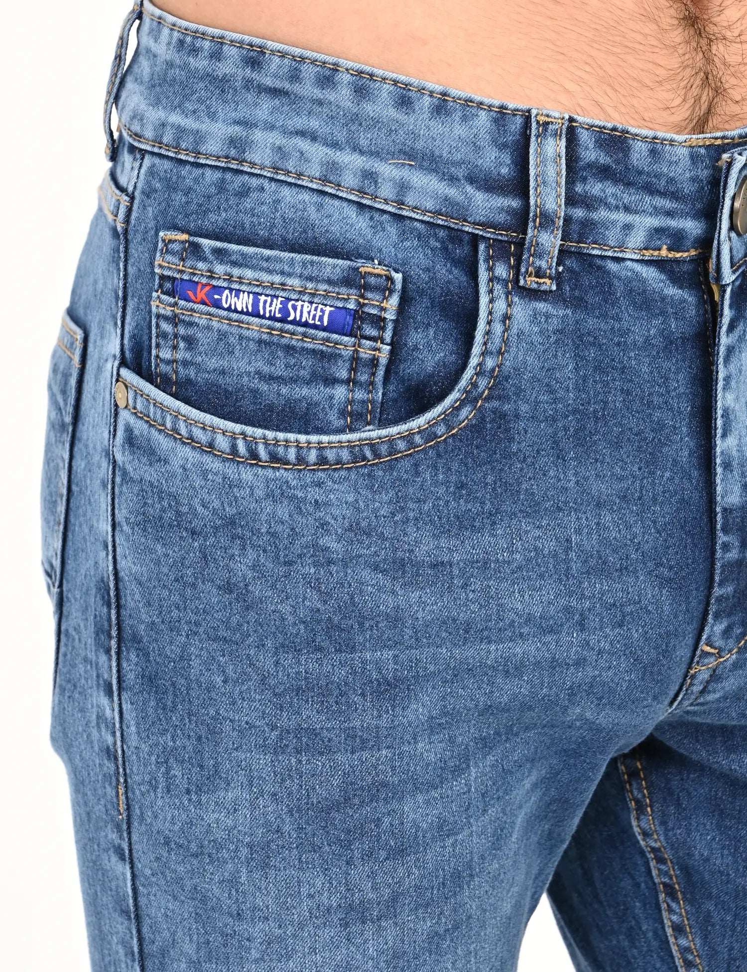 Men’s Mid-Blue Straight Fit Denim