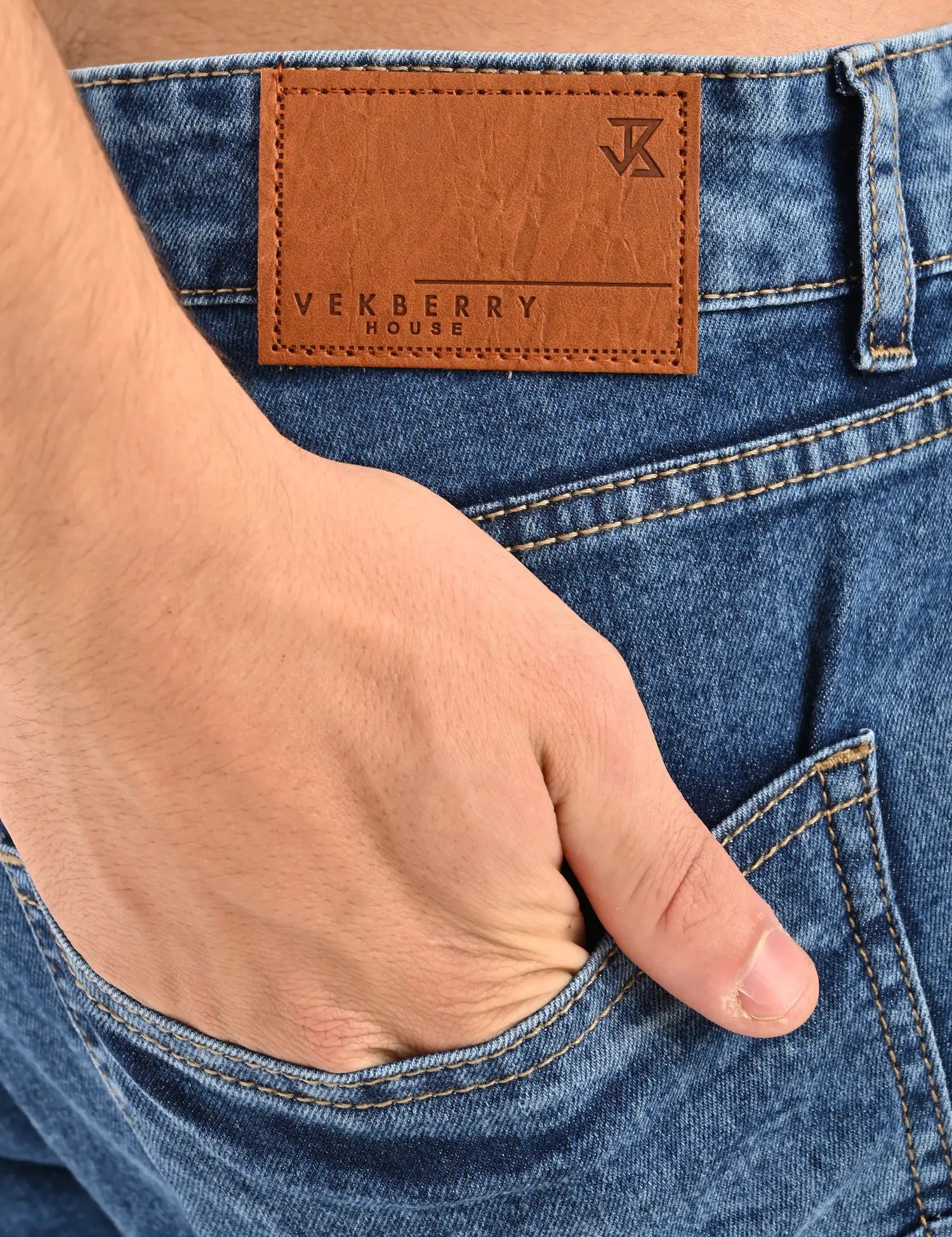 Men’s Mid-Blue Straight Fit Denim