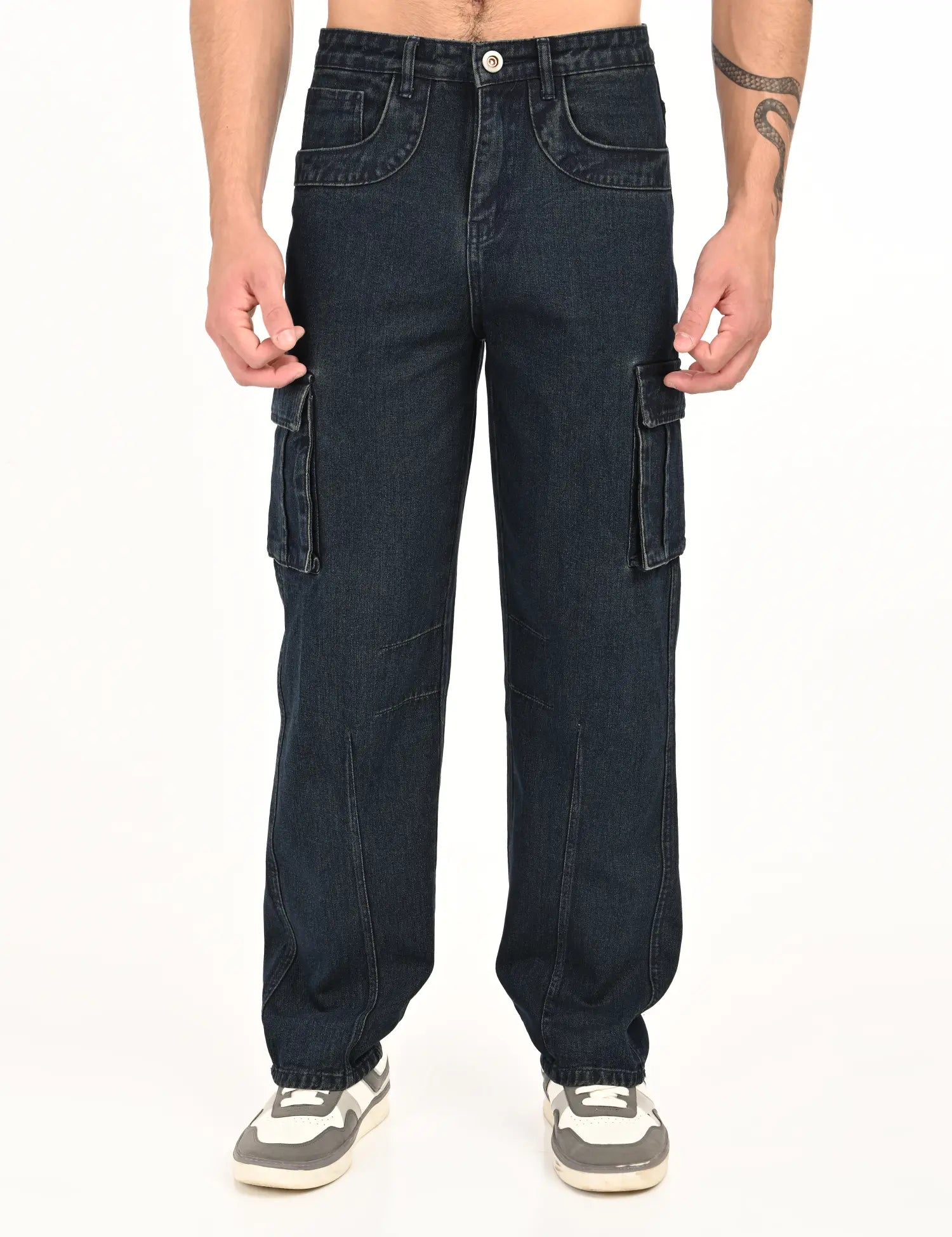 NexWear Utility Cargo Jeans-Tinted Green