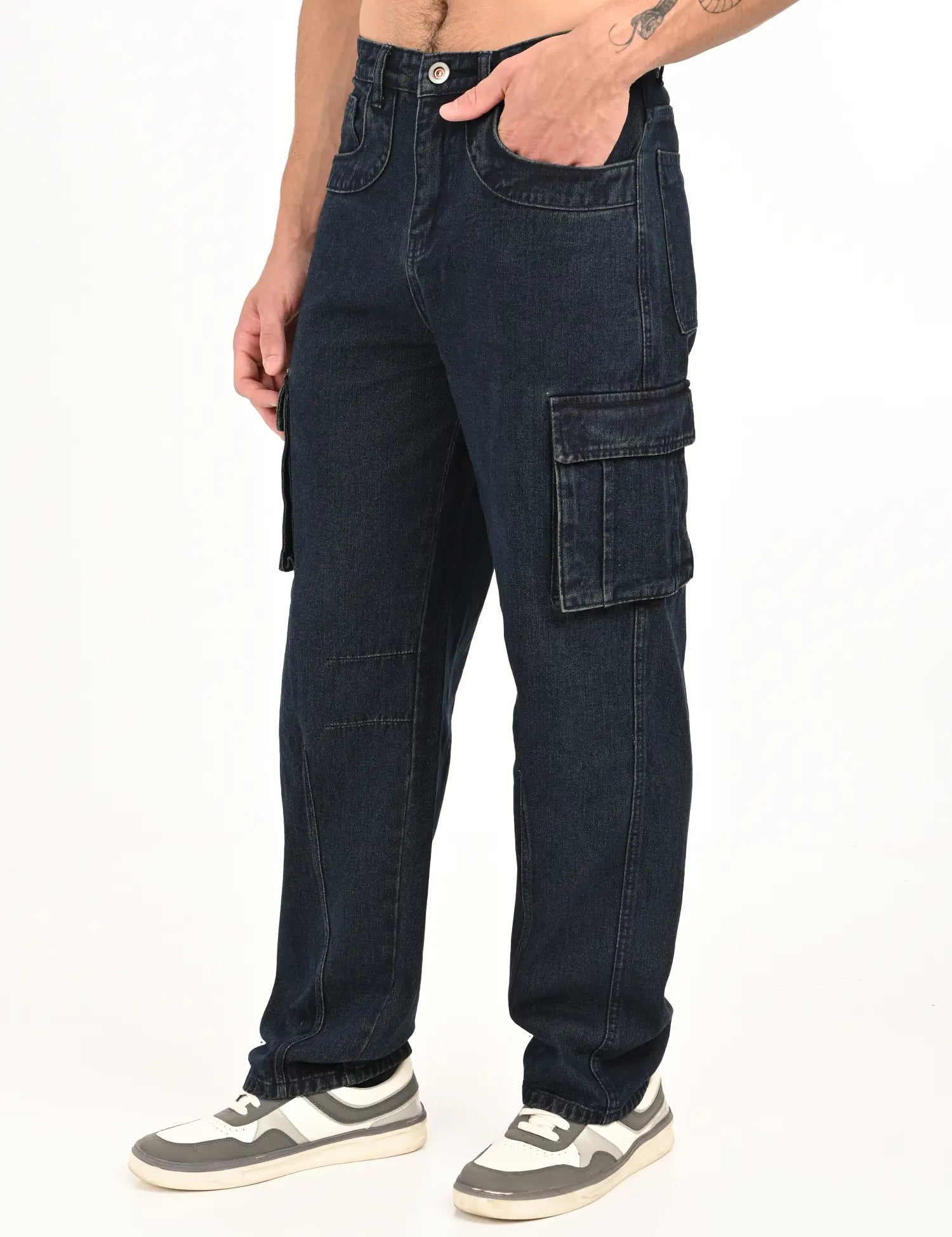 NexWear Utility Cargo Jeans-Tinted Green