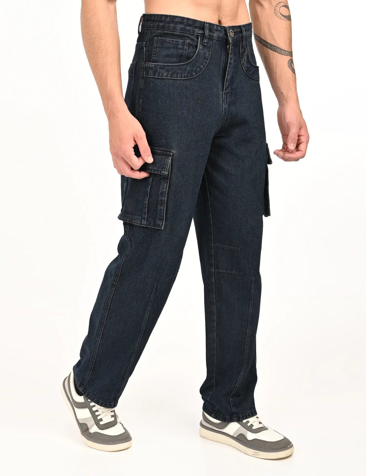 NexWear Utility Cargo Jeans-Tinted Green