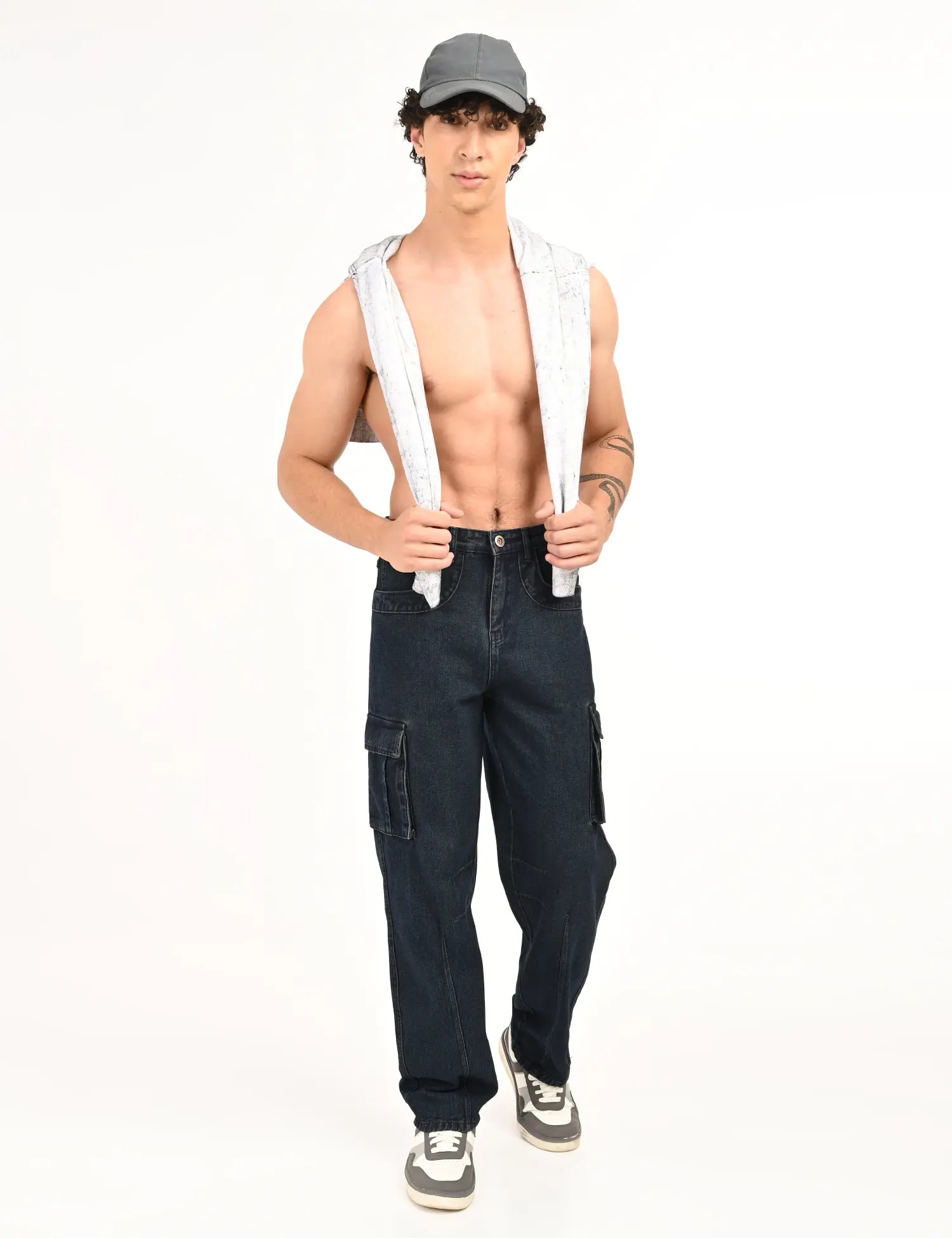 NexWear Utility Cargo Jeans-Tinted Green