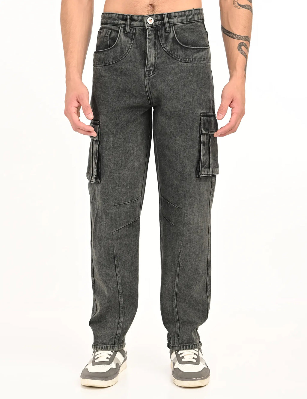 NexWear Utility Cargo Jeans – Tinted Grey