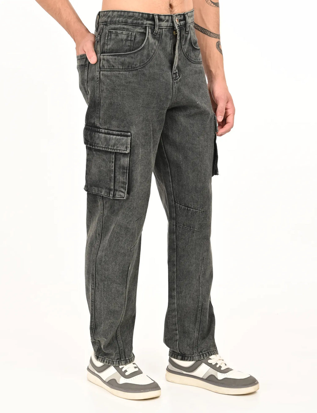 NexWear Utility Cargo Jeans – Tinted Grey