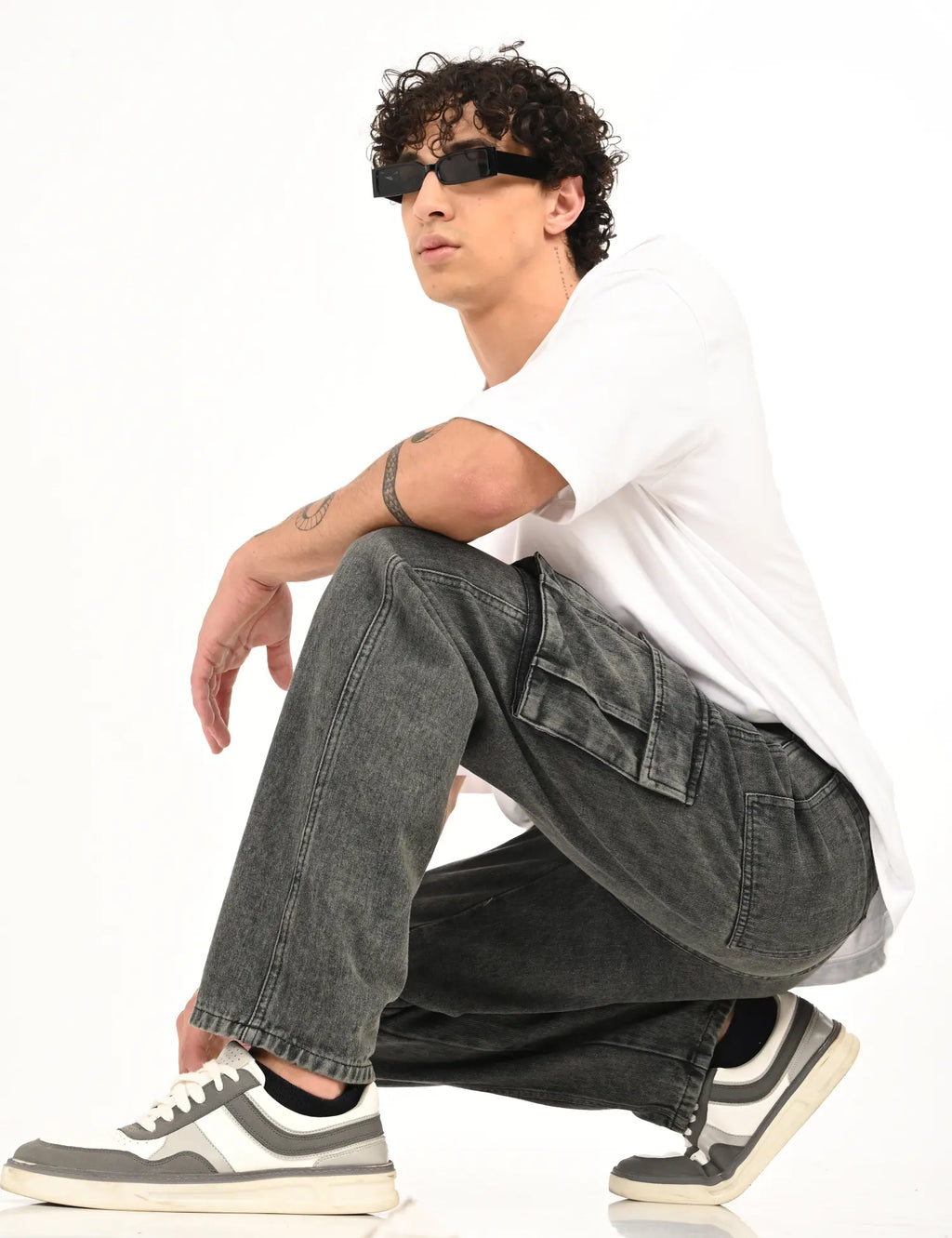 NexWear Utility Cargo Jeans – Tinted Grey