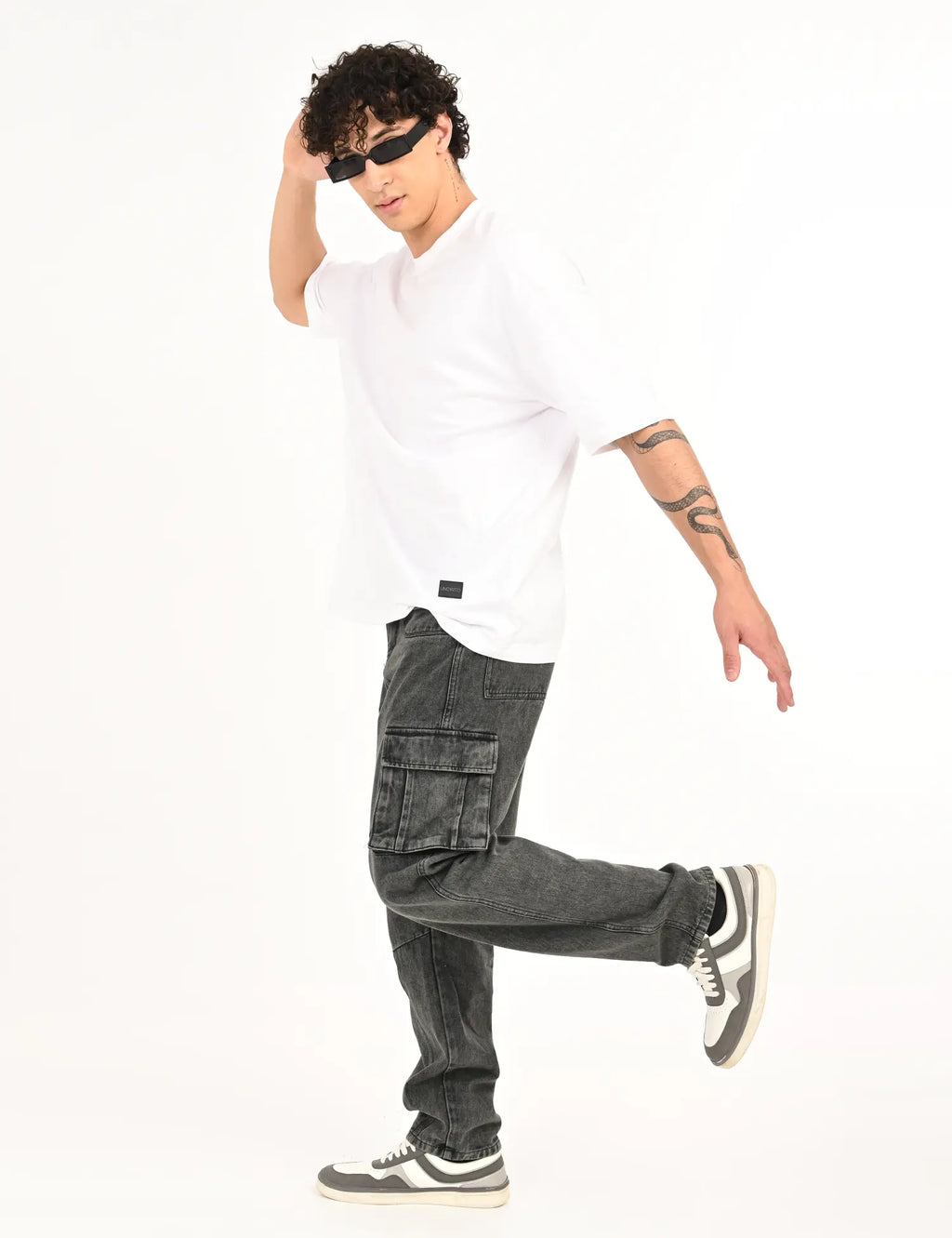 NexWear Utility Cargo Jeans – Tinted Grey