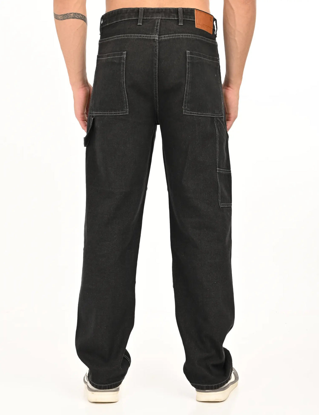 Men’s Black Utility Stitch Denim Pants
