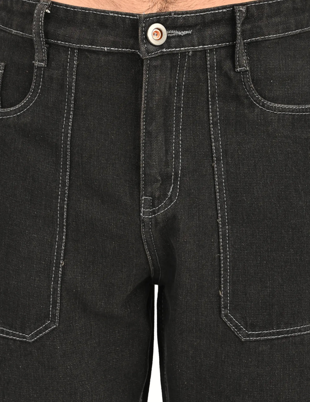Men’s Black Utility Stitch Denim Pants