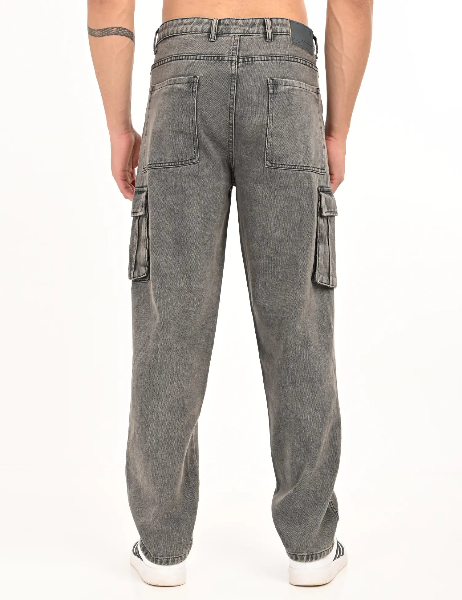NexWear Utility Cargo Jeans – Light Grey