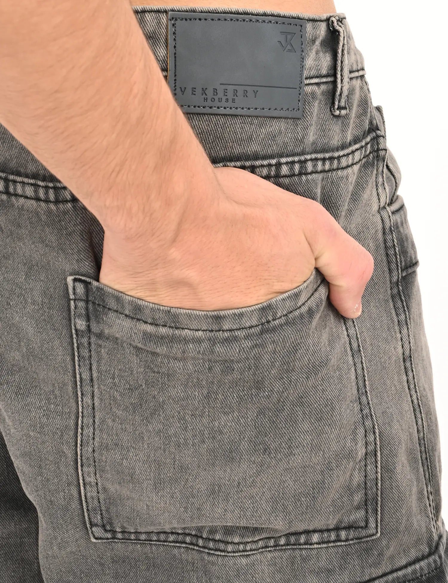 NexWear Utility Cargo Jeans – Light Grey