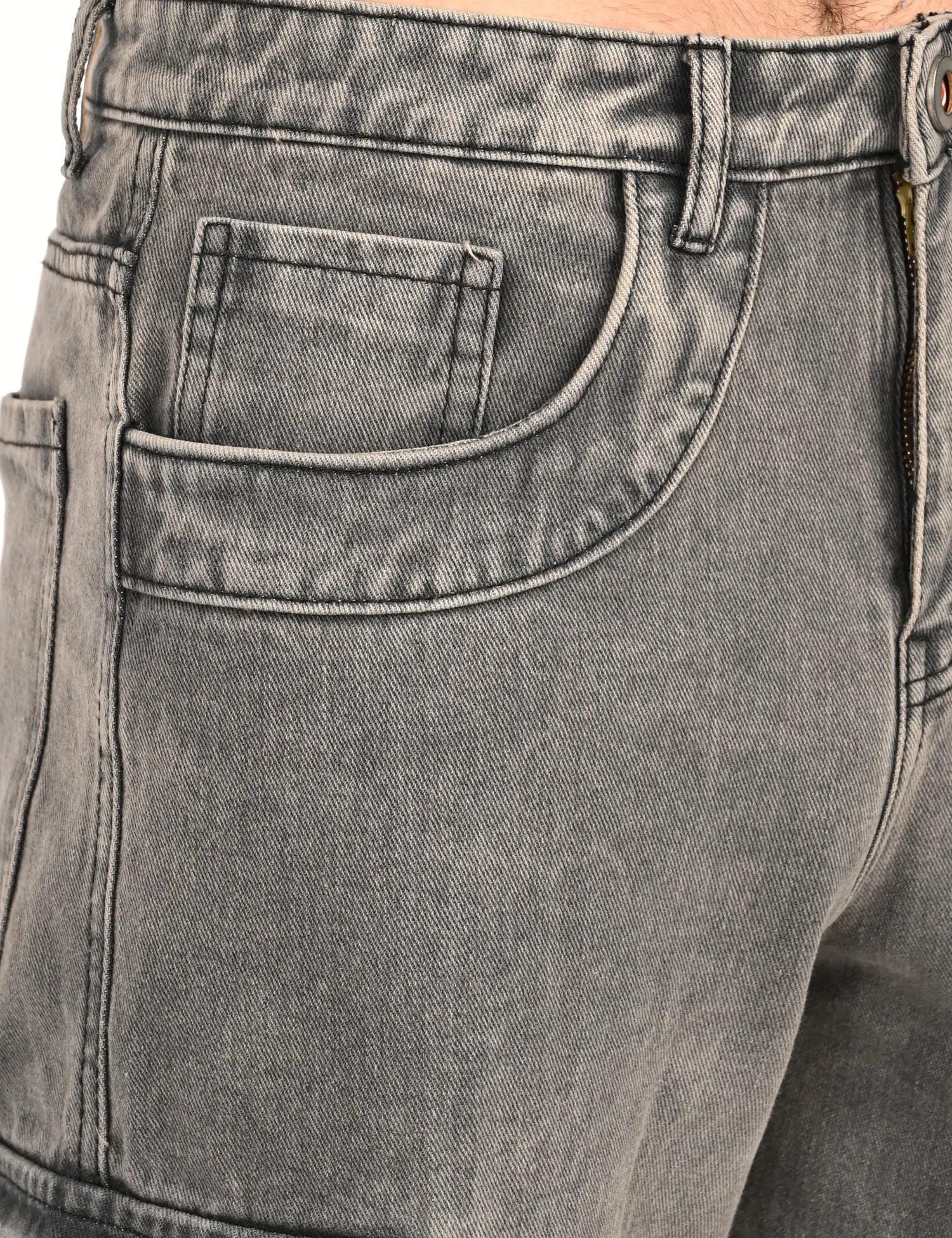 NexWear Utility Cargo Jeans – Light Grey