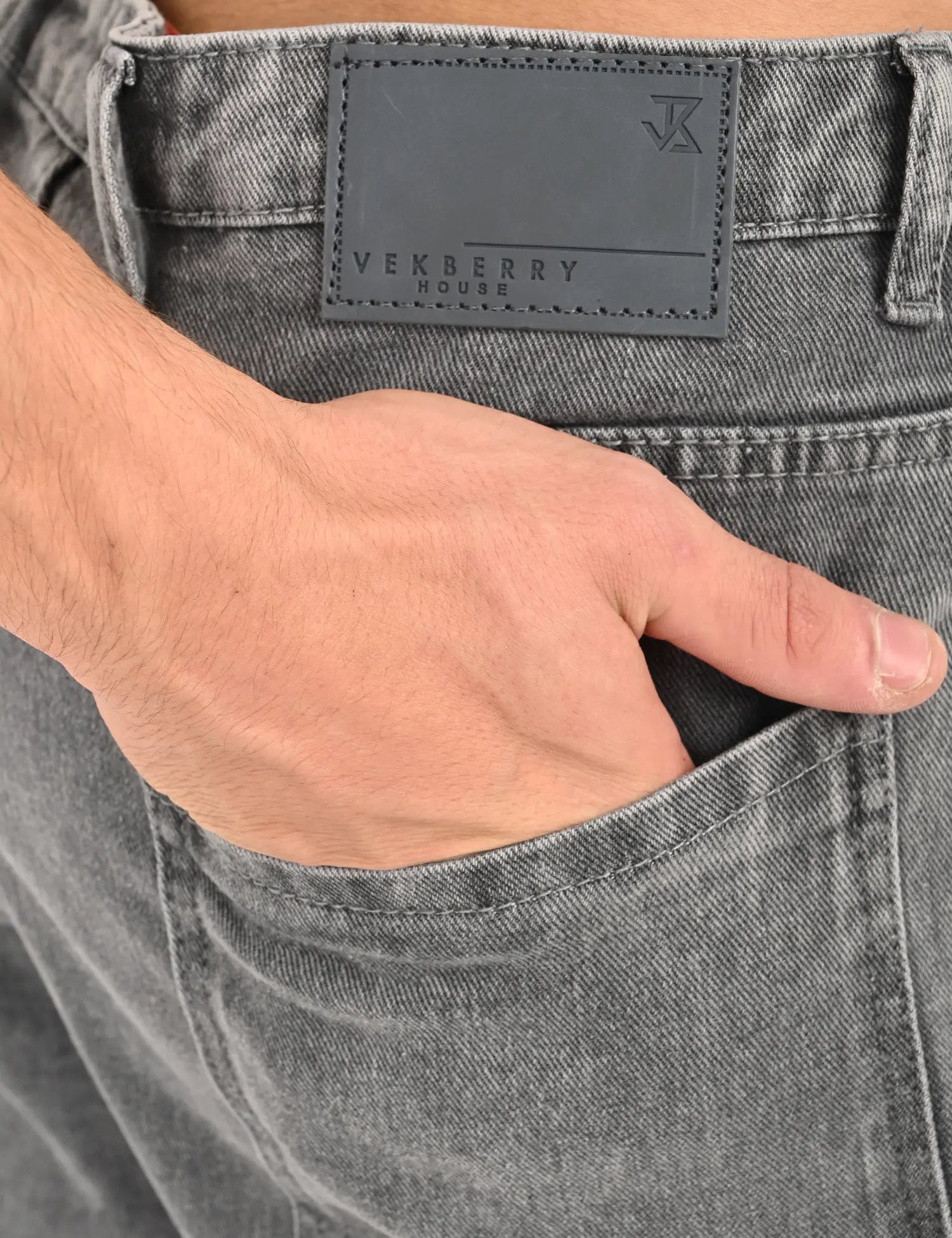 Men's Grey Utility Stitch Denim