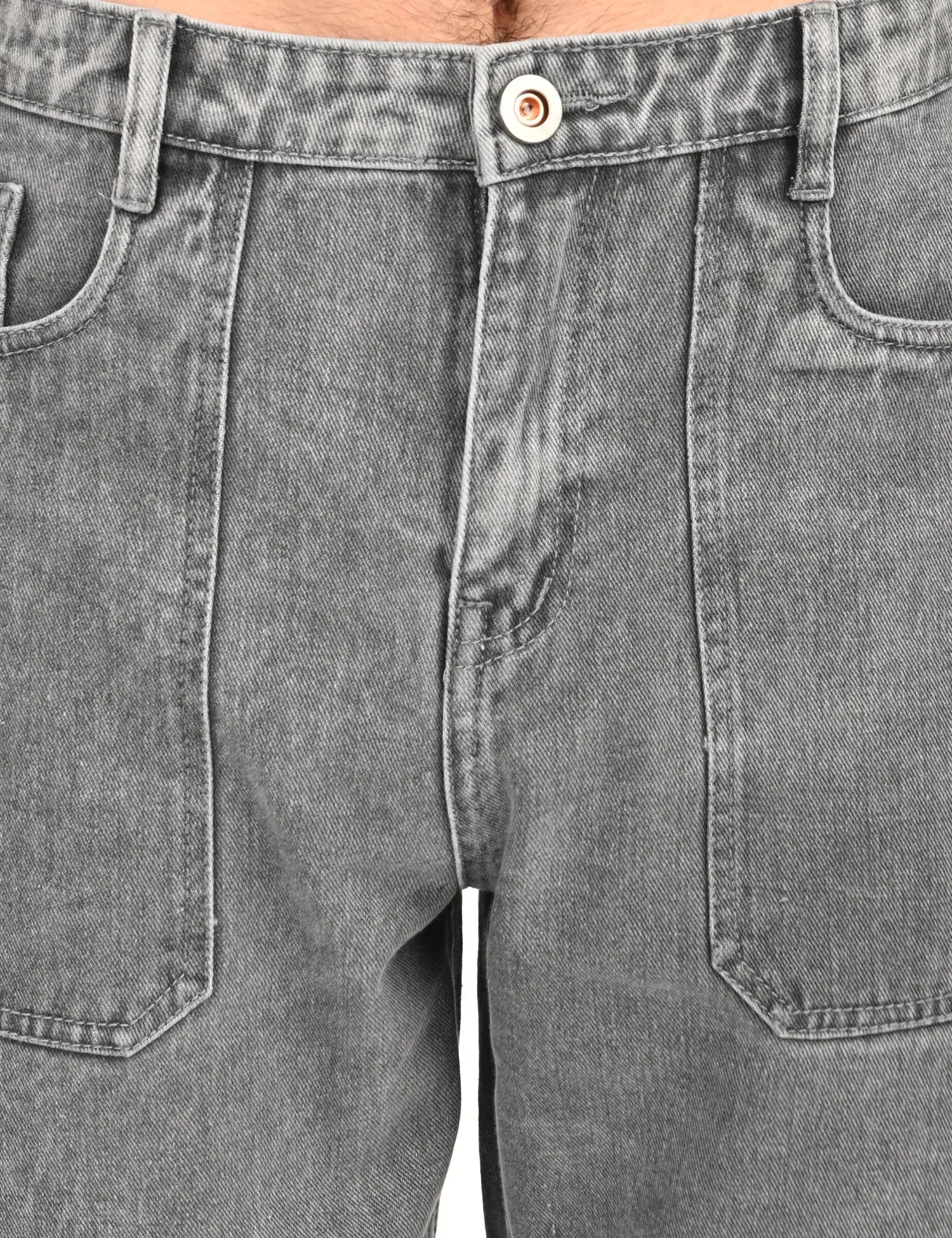 Men's Grey Utility Stitch Denim