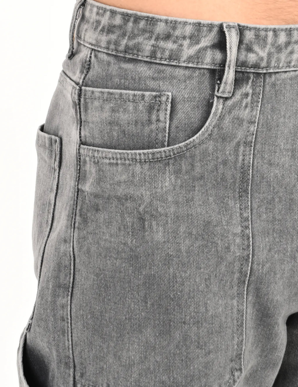 Men's Grey Utility Stitch Denim