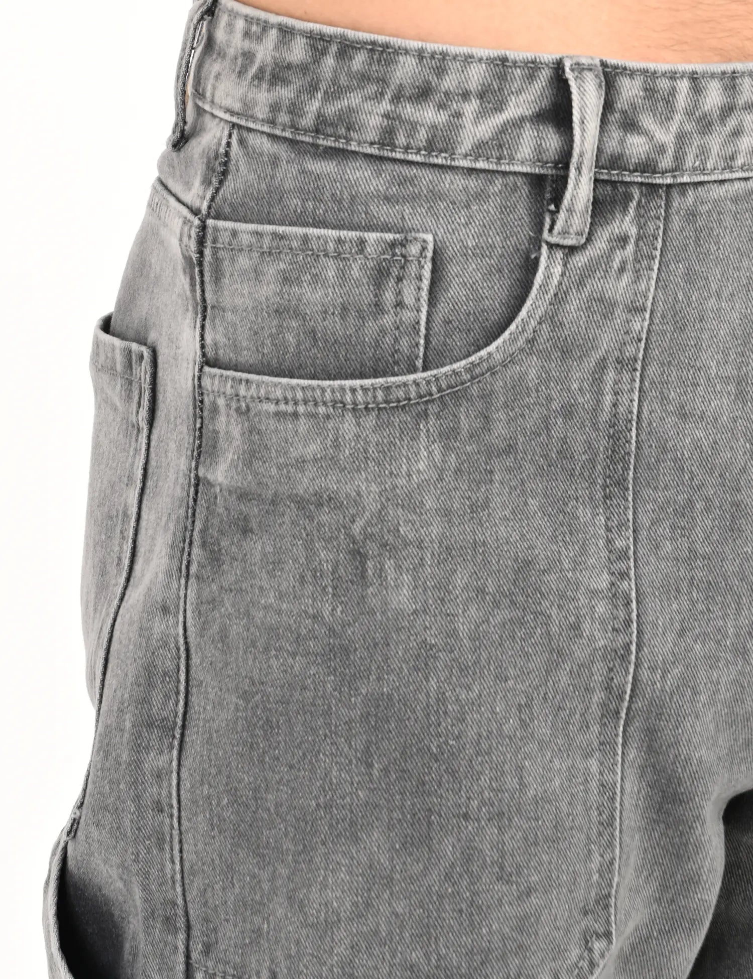 Men's Grey Utility Stitch Denim