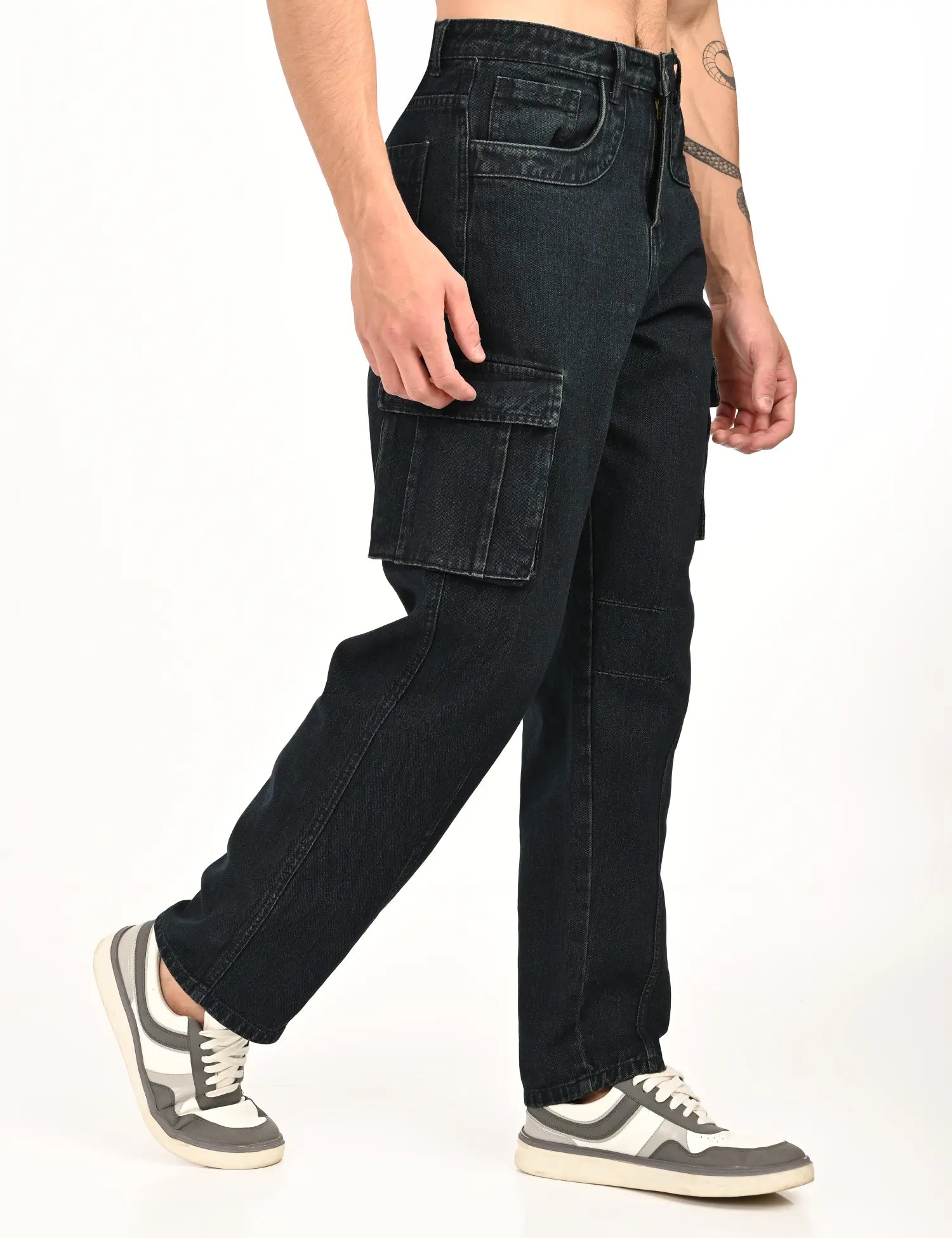 NexWear Utility Cargo Jeans – Tinted Brown