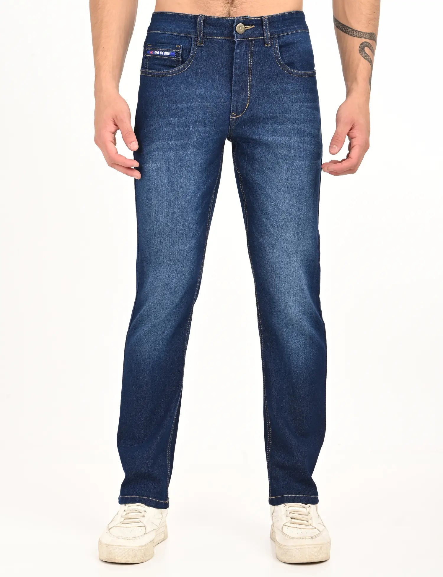 Men’s Mid-Indigo Straight Fit Denim