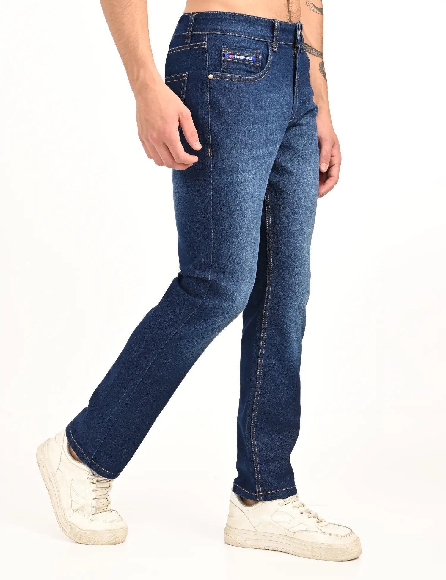Men’s Mid-Indigo Straight Fit Denim