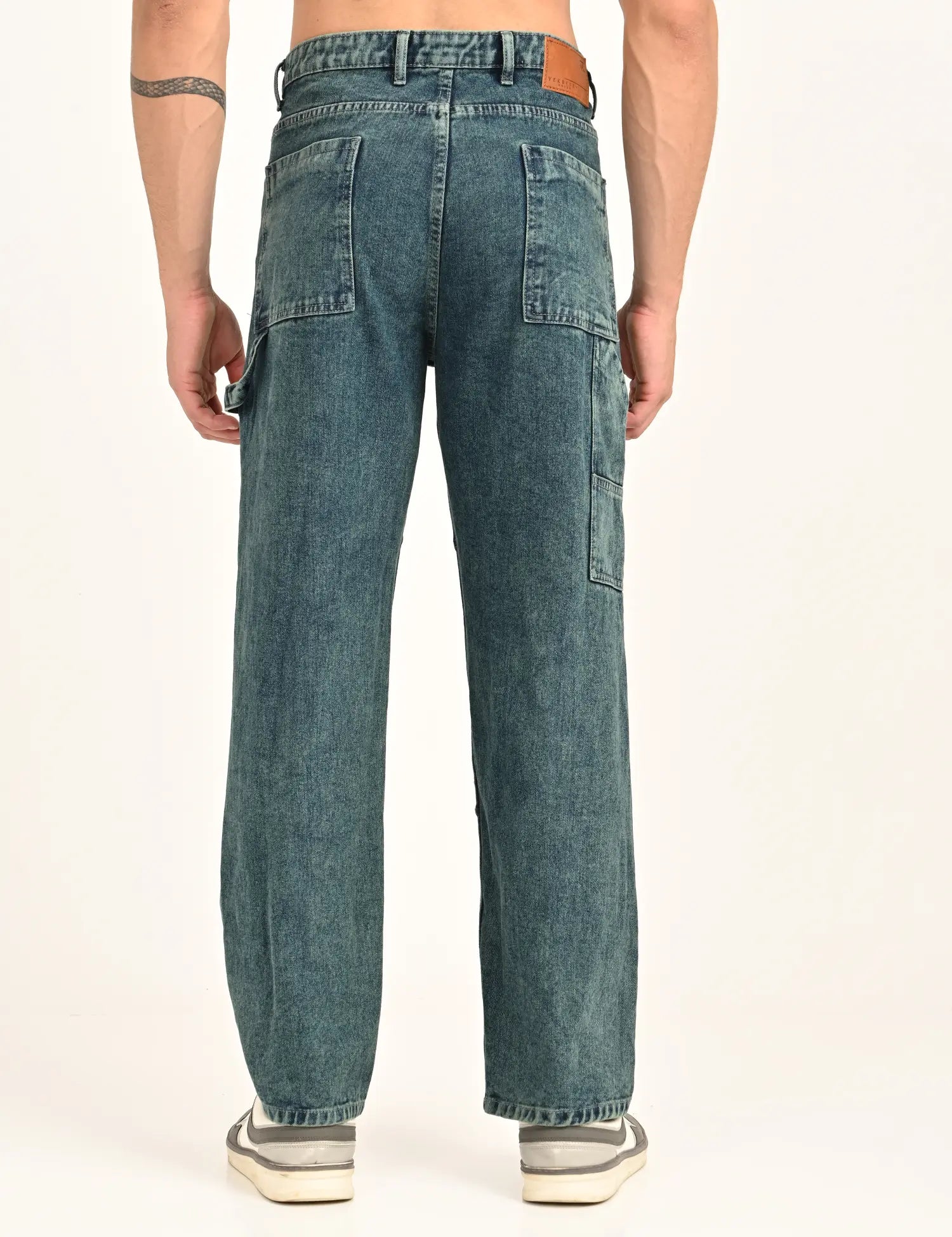 Men's Green Utility Stitch Denim