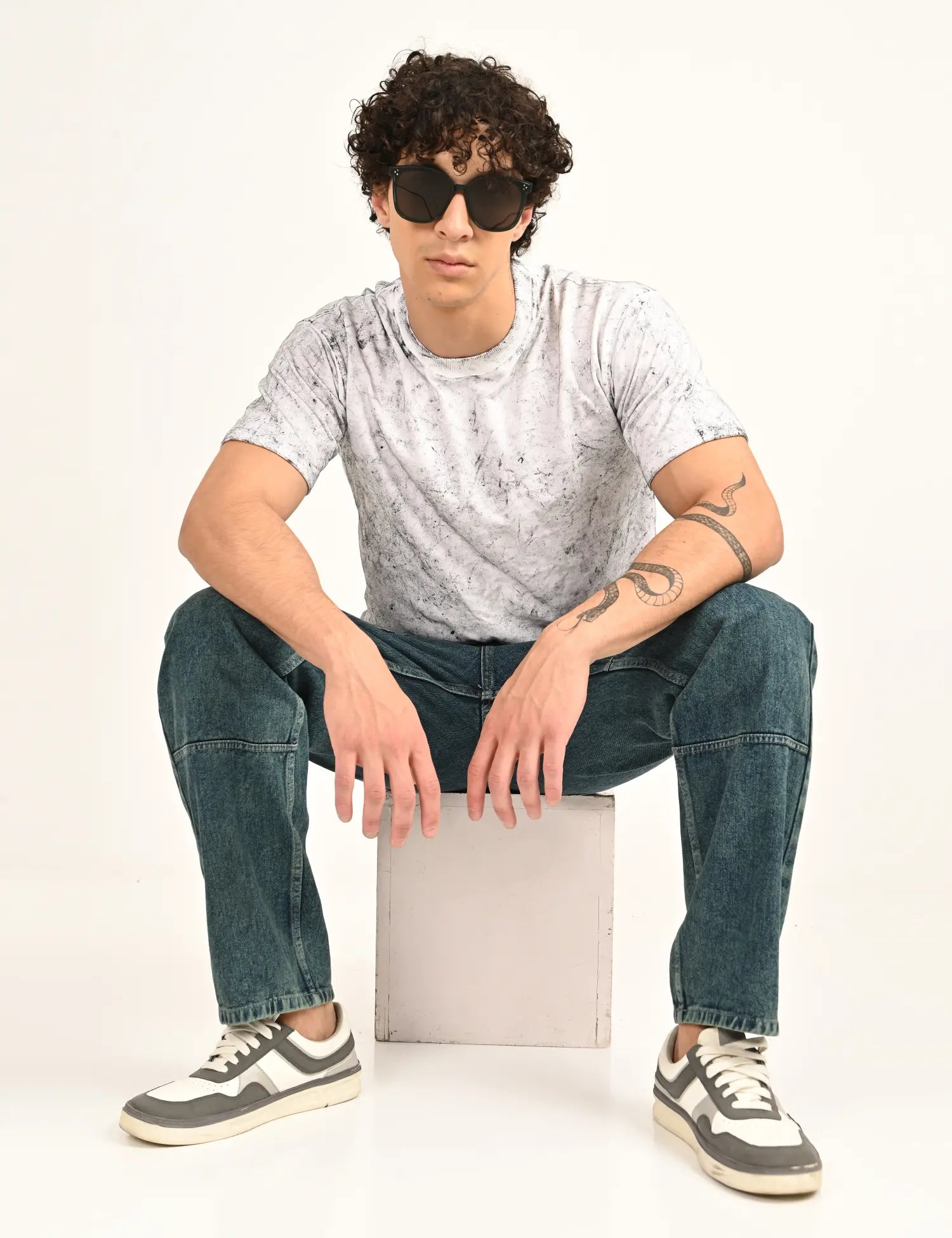 Men's Green Utility Stitch Denim