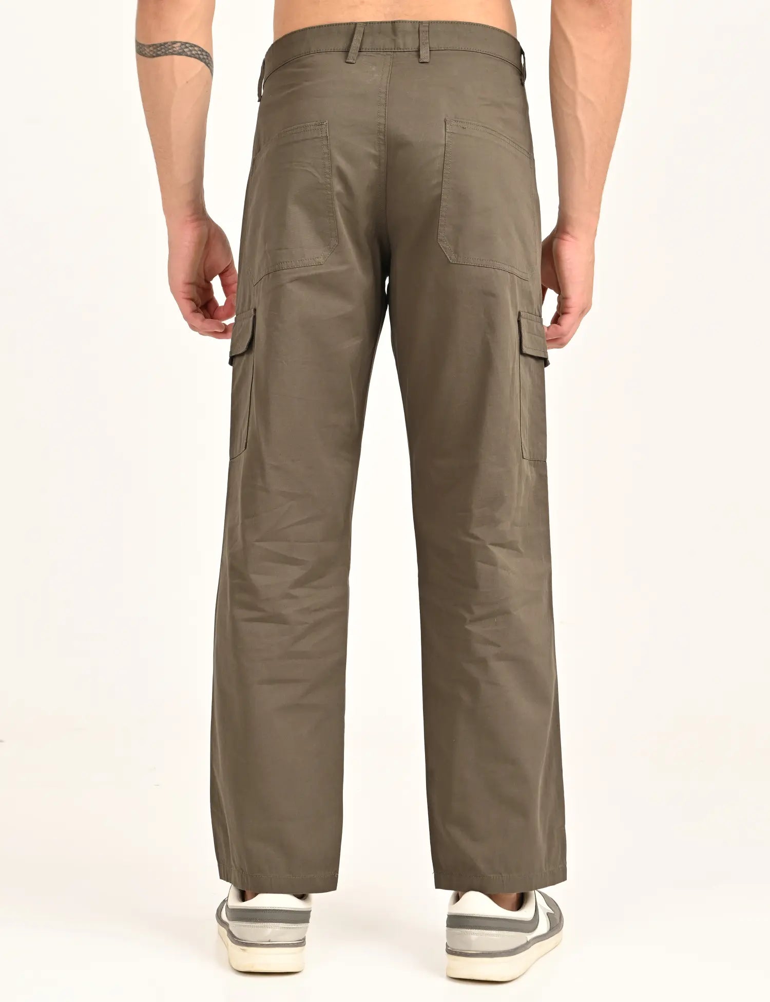 Men’s Straight Fit Utility Cargo Pants-Olive Grey