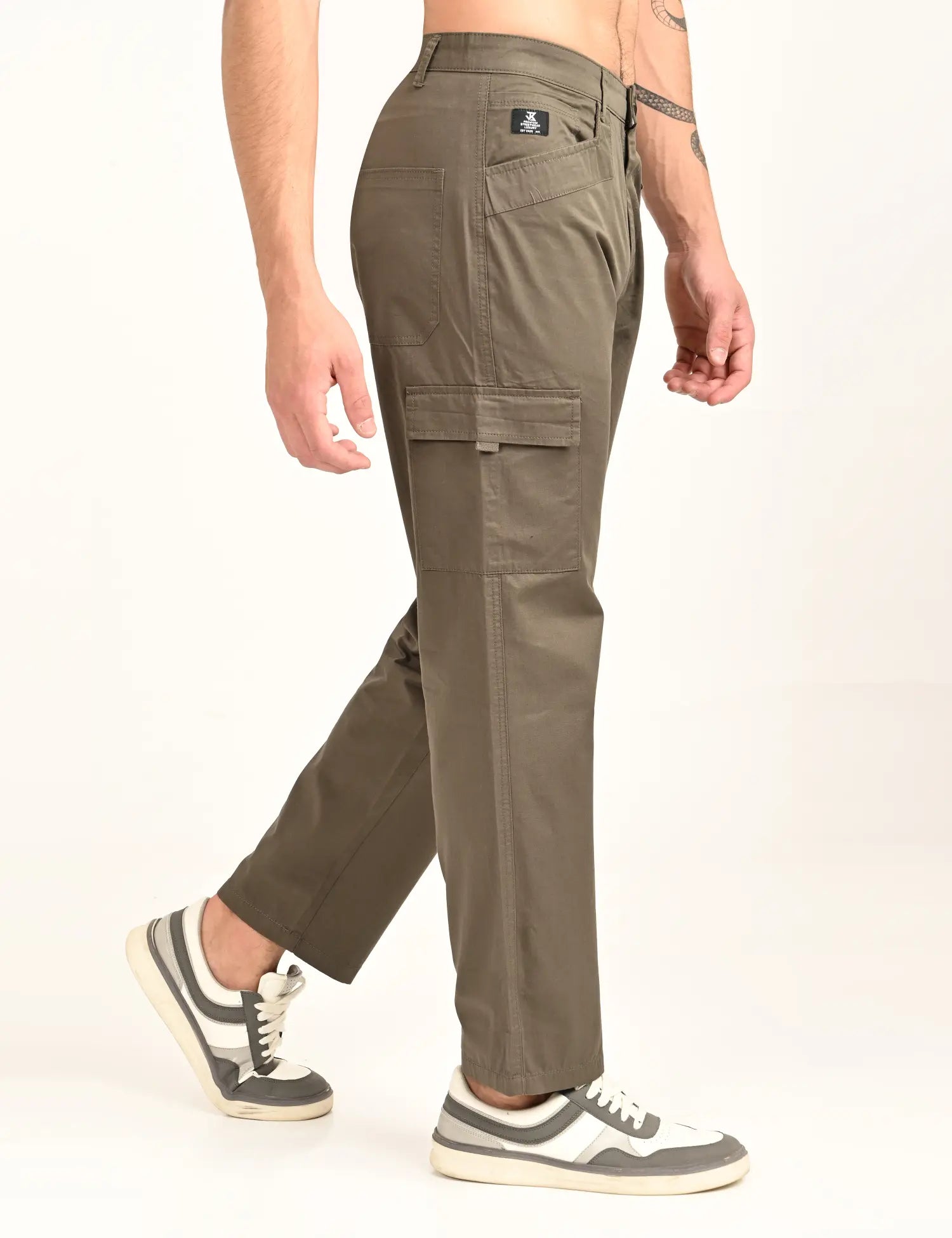 Men’s Straight Fit Utility Cargo Pants-Olive Grey