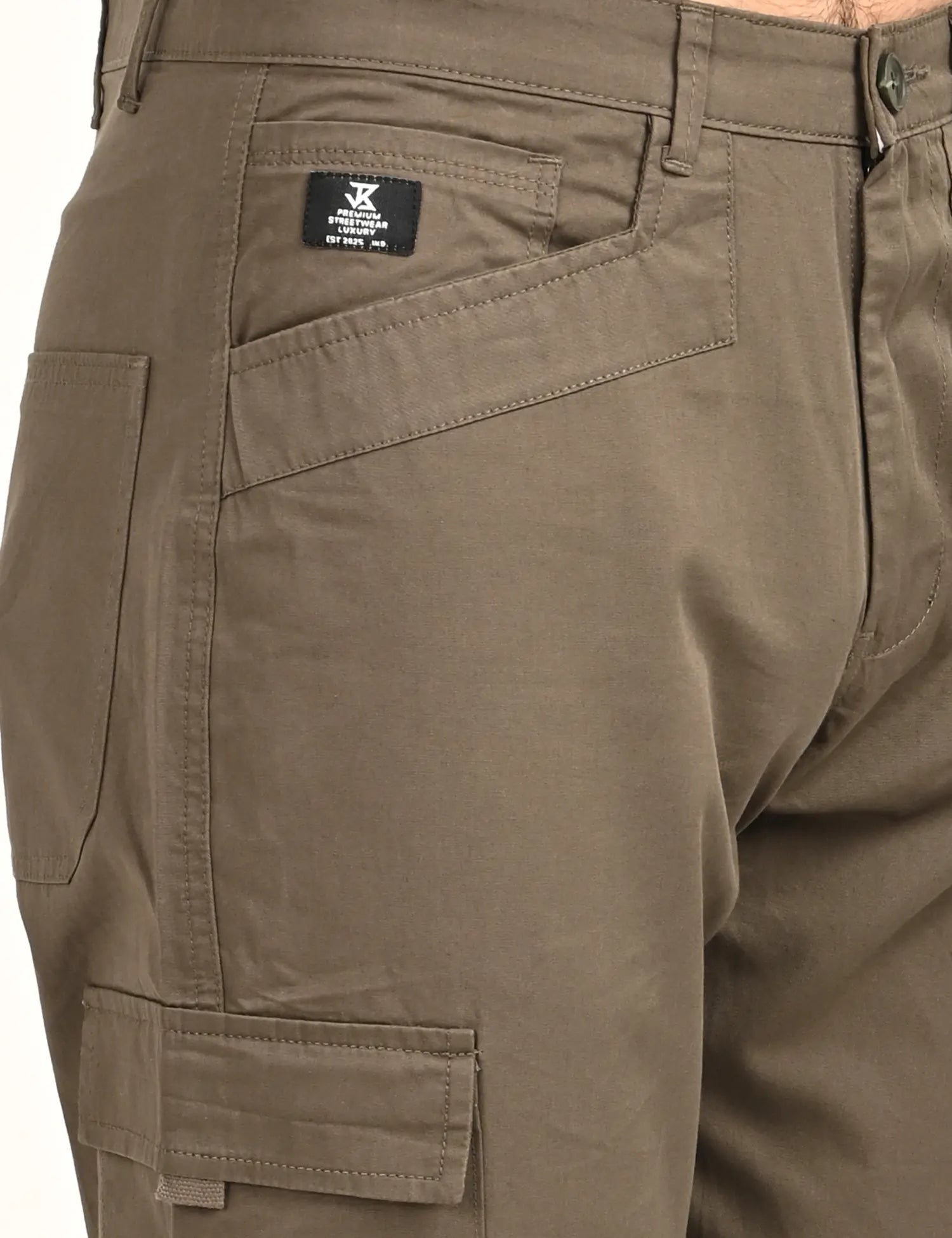 Men’s Straight Fit Utility Cargo Pants-Olive Grey