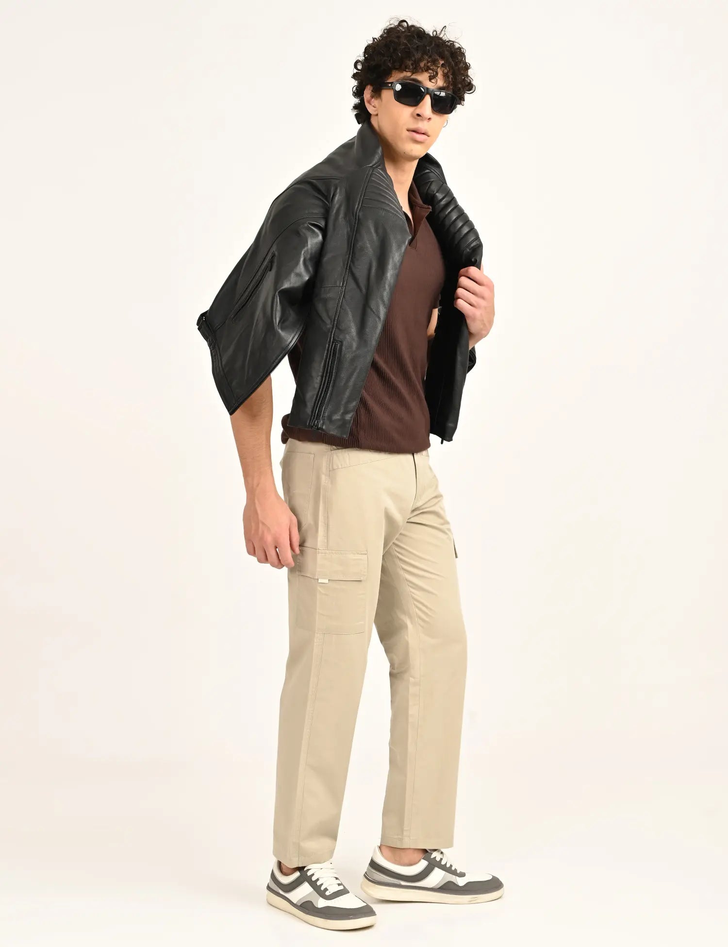 Men’s Straight Fit Utility Cargo Pants-Stone Grey