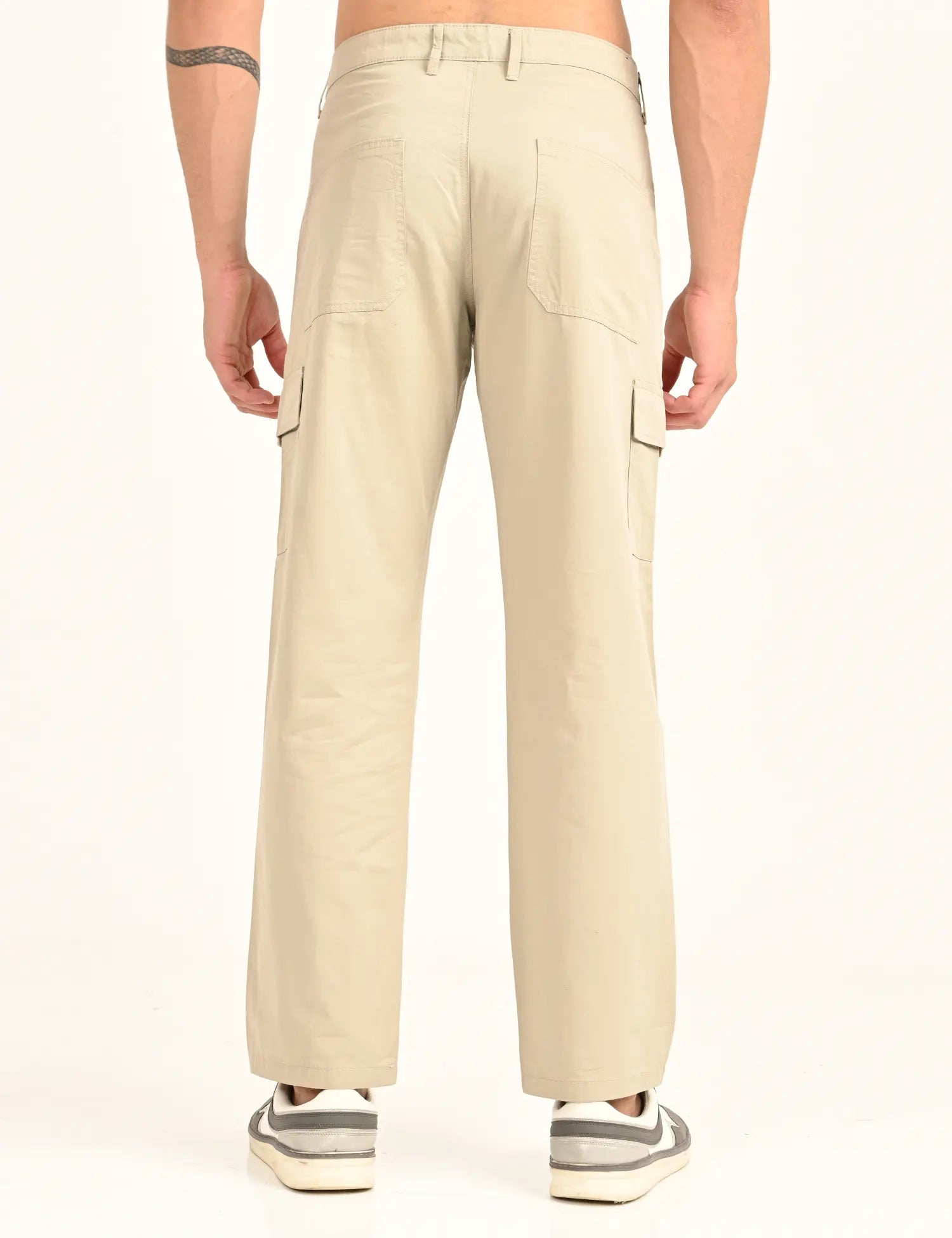 Men’s Straight Fit Utility Cargo Pants-Stone Grey