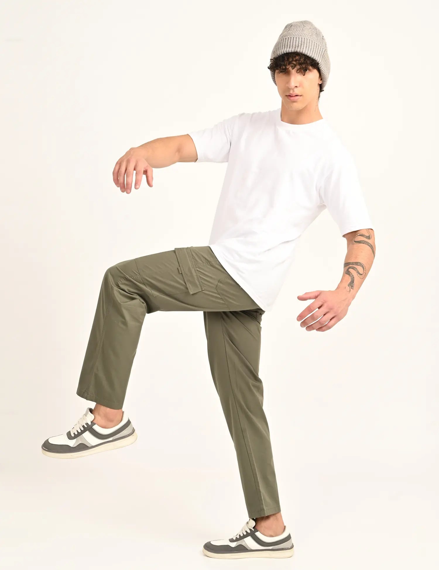 Men’s Straight Fit Utility Cargo Pants – Dusky Green