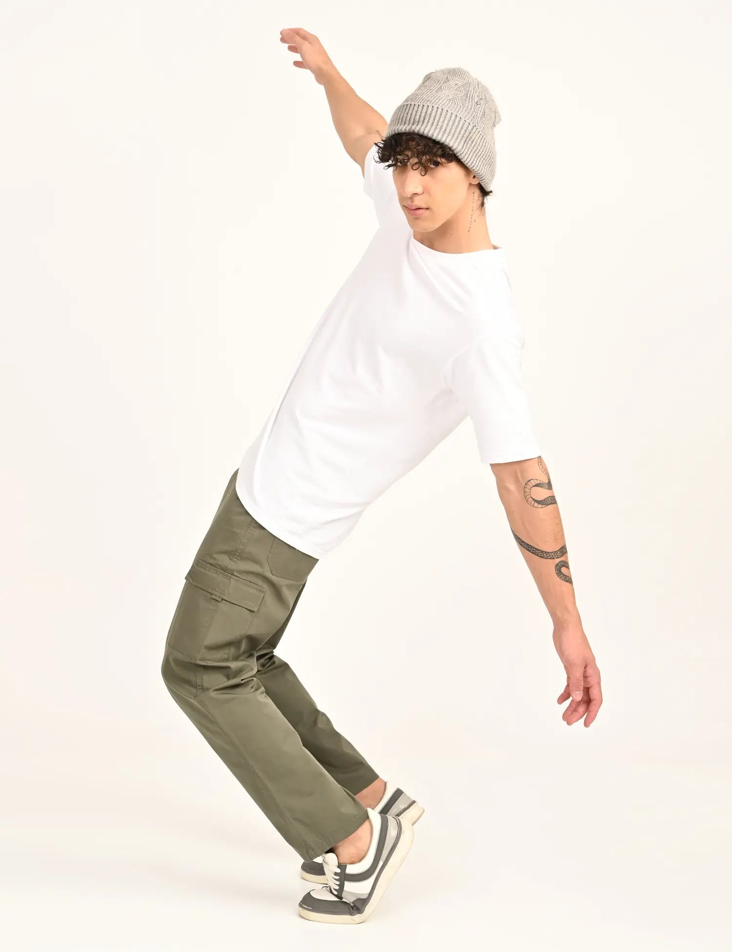 Men’s Straight Fit Utility Cargo Pants – Dusky Green