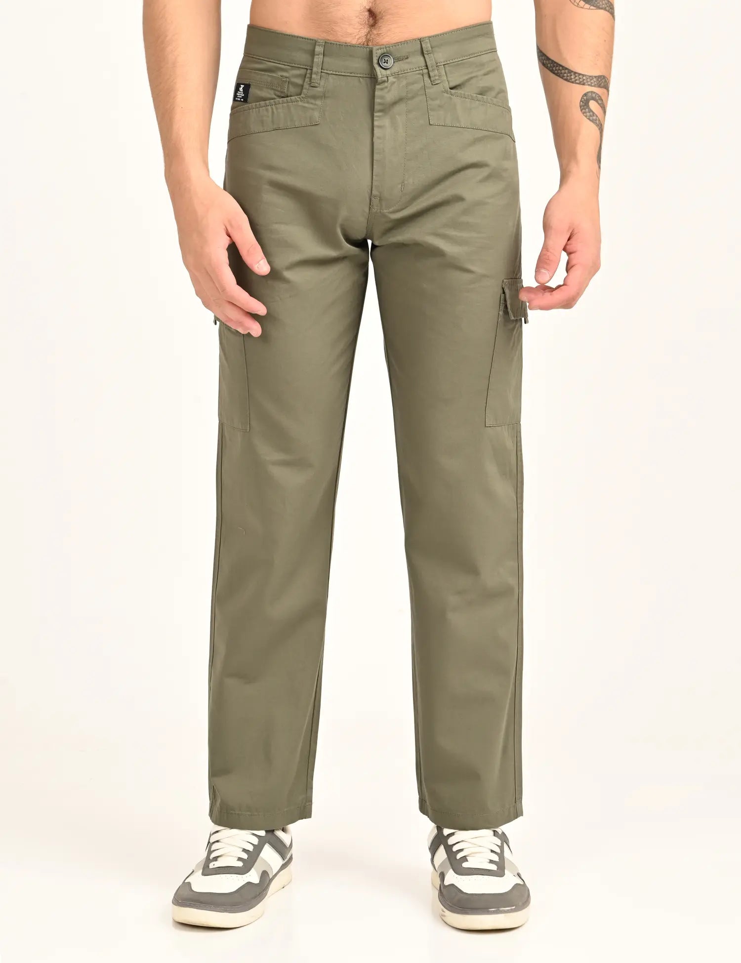 Men’s Straight Fit Utility Cargo Pants – Dusky Green