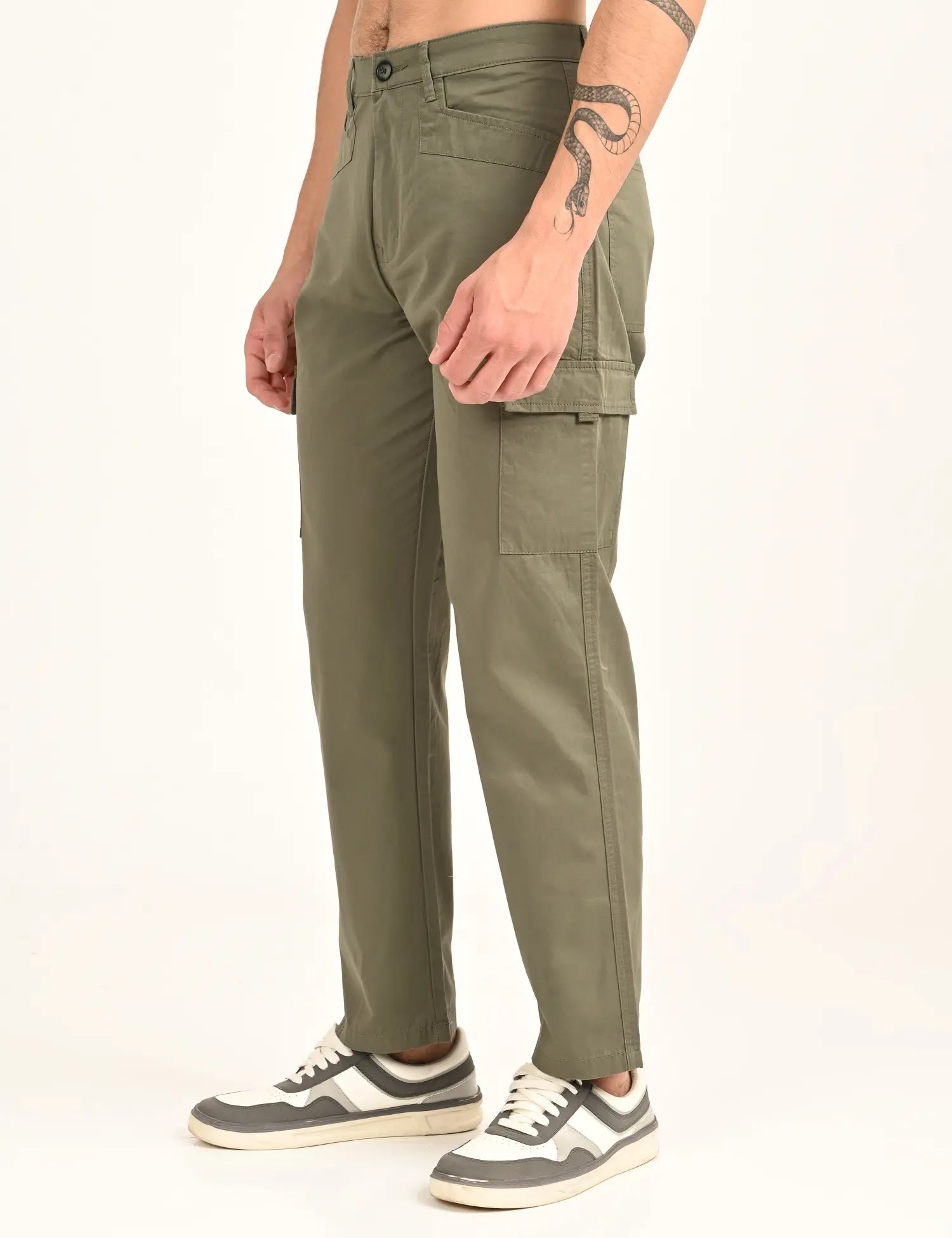 Men’s Straight Fit Utility Cargo Pants – Dusky Green