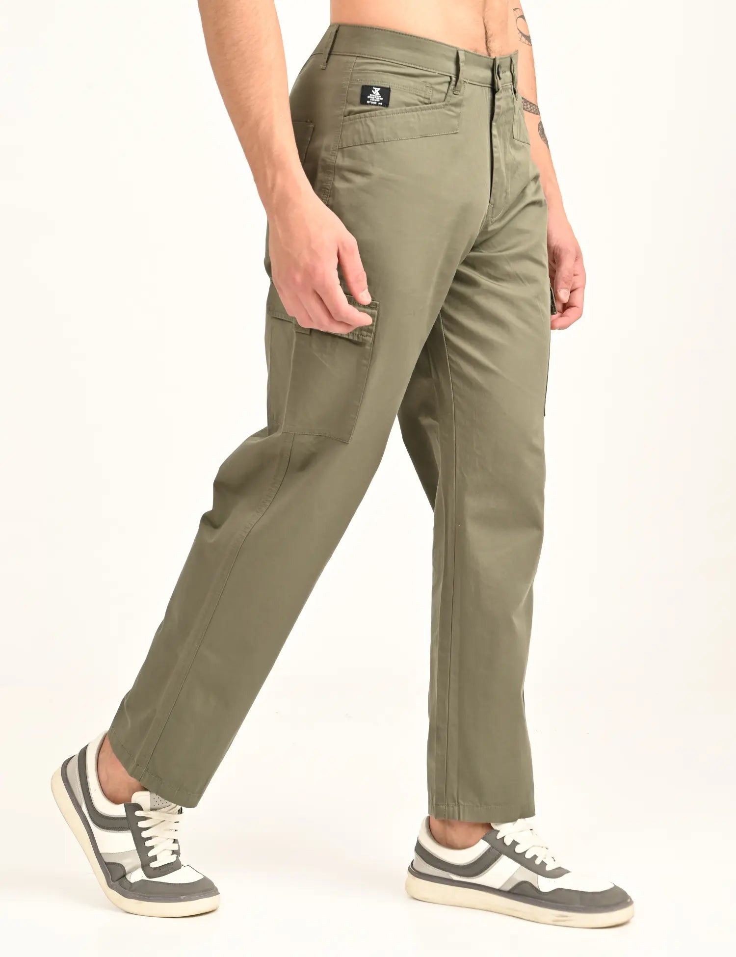 Men’s Straight Fit Utility Cargo Pants – Dusky Green
