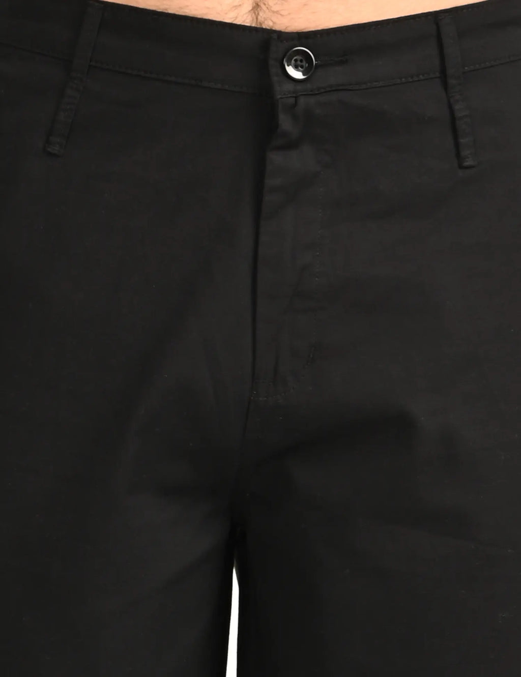 Men’s Relaxed Fit Straight Crop Cotton Pants-Black