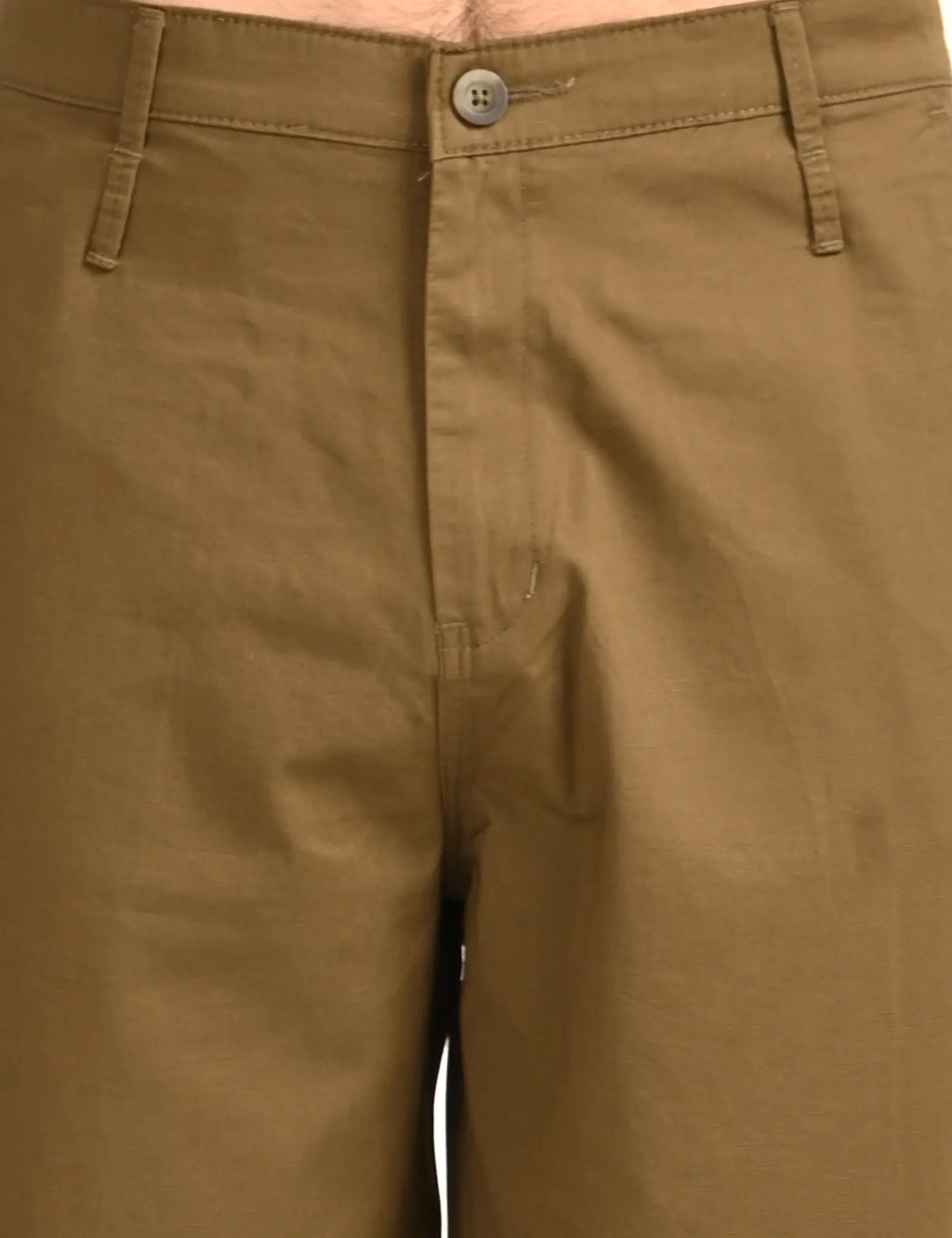 Men’s Relaxed Fit Straight Crop Cotton Pants-Brown