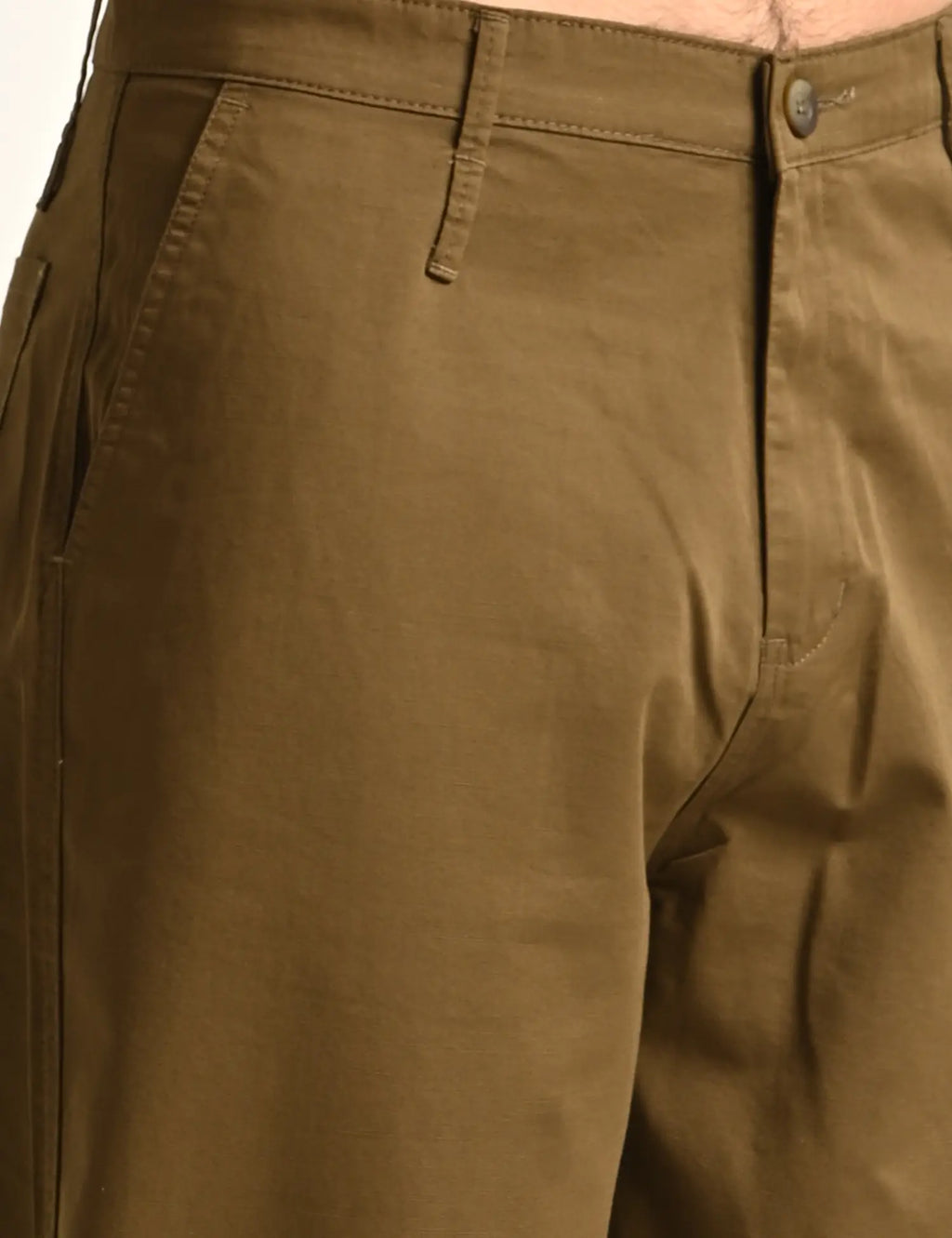 Men’s Relaxed Fit Straight Crop Cotton Pants-Brown