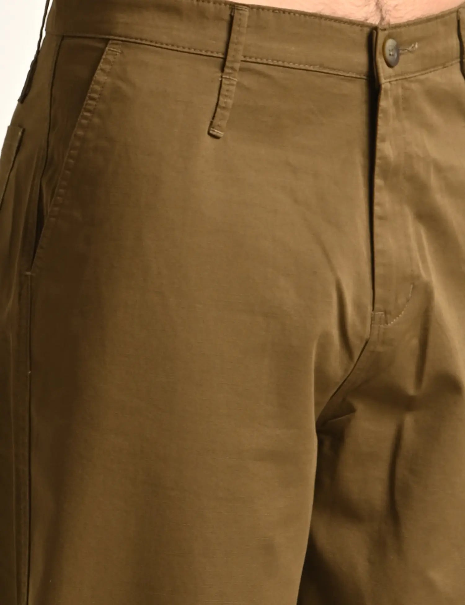 Men’s Relaxed Fit Straight Crop Cotton Pants-Brown