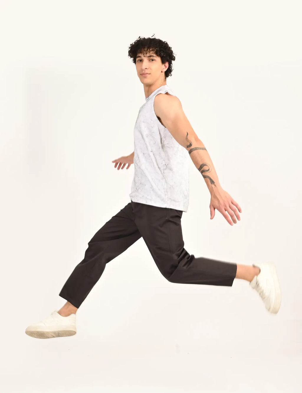 Men’s Relaxed Fit Straight Crop Cotton Pants-Charcoal Grey