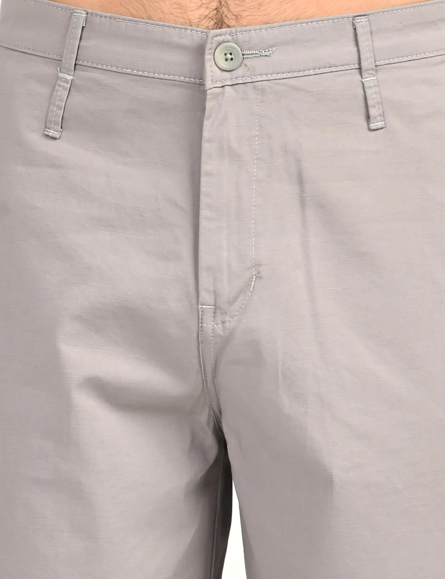 Men’s Relaxed Fit Straight Crop Cotton Pants-Light Grey